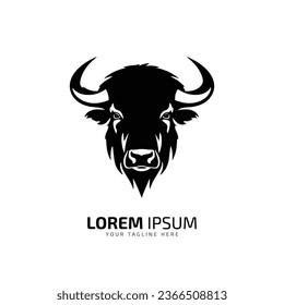 minimal and abstract logo of ox icon bull vector calf silhouette isolated design art