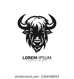 minimal and abstract logo of ox icon bull vector silhouette isolated design art