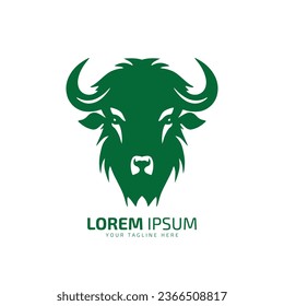 minimal and abstract logo of ox icon bull vector cow silhouette isolated design art