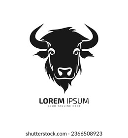 minimal and abstract logo of ox icon bull vector silhouette isolated design