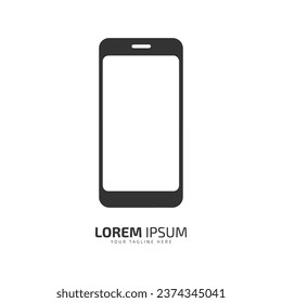 Minimal and abstract logo of phone icon vector smart phone silhouette isolated