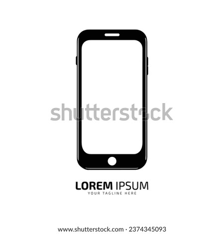 Minimal and abstract logo of phone icon mobile vector silhouette isolated 