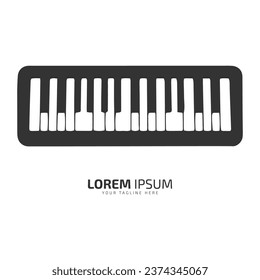 Minimal and abstract logo of piano icon casio vector violin silhouette isolated kalvir design forte type piano