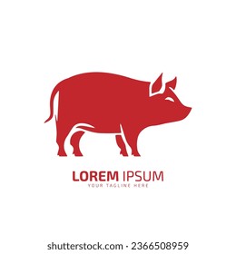 logotipo mínimo y abstracto de la silueta vectorial de cerdo icono de cerdo aislado diseño