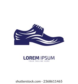 minimal and abstract logo of shoes icon shoe vector silhouette isolated design blue school shoe