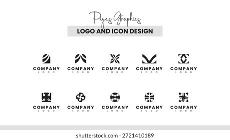 Paquete de diseño de símbolo de logotipo Abstractas mínimo