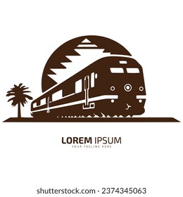 Minimal and abstract logo of tram icon train vector transport silhouette isolated design