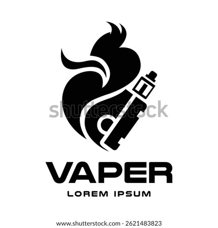 A minimal abstract logo for vape black illustration design vector.