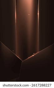 Minimal abstract luxury ads design. Modern elegant brown and black polygon background vector for branding presentation