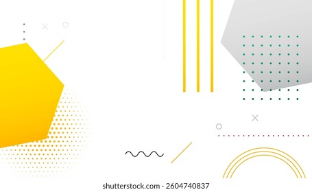 minimal and abstract memphis pattern banner with halftone dots vector