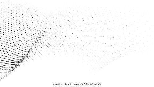 Padrão de onda de ponto de malha abstrata mínima para o fundo da bandeira da seção do herói do site