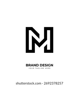 Diseño de logotipo de monograma Mh o Hm abstracto mínimo ideal para la marca moderna, los negocios y la identidad.