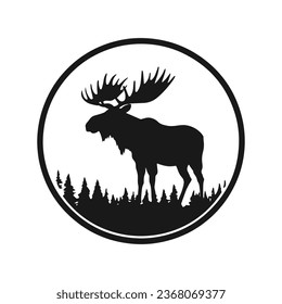 minimal and abstract moose logo elk icon deer silhouette reindeer vector caribou design