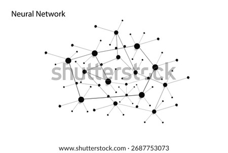 Minimal abstract neural network illustration showing connected nodes and lines representing artificial intelligence, machine learning, and data communication concepts in modern technology.