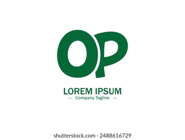 Minimal and abstract OP or PO letter logo icon vector silhouette