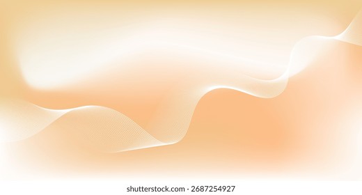 Plano de Fundo de Gradiente Laranja Abstrato Mínimo com Linhas de Onda Branca. Eps 10 moderno.