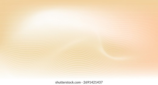 Minimal Abstract Orange Gradient Background with White Wave Lines. Modern Trendy design in Vector EPS 10