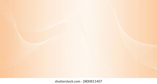 Minimal Abstract Orange Gradient Background with White Wave Lines. Modern Wavy Line Background in Warm Gradient Tone.
