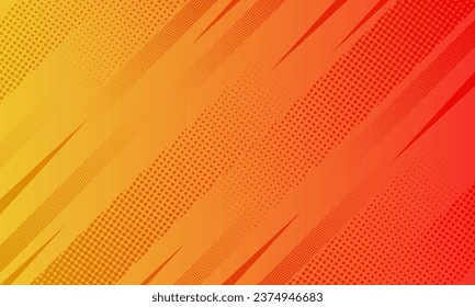 Minimal abstract orange gradient fluid background design with Halftone dots colorful.