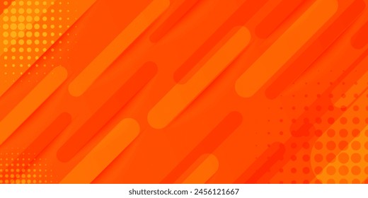 Minimal abstract orange gradient fluid background design with Halftone dots colorful.
