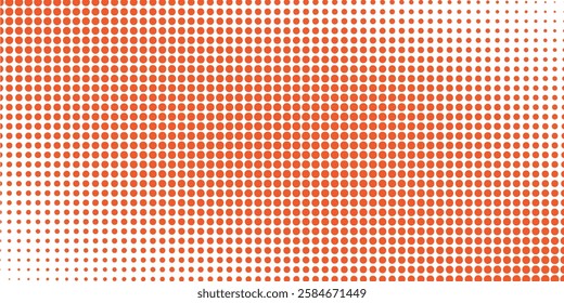 Minimal abstract orange gradient fluid background design with Halftone dots colorful. Future geometric patterns with line effect.