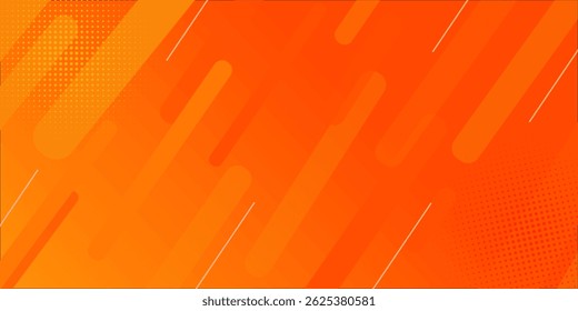 Minimal abstract orange gradient fluid background design with Halftone dots colorful. Future geometric patterns with line effect. Bright colors graphic creative concept.