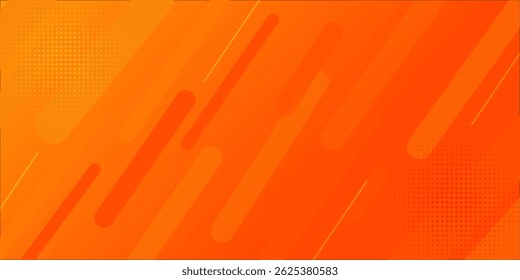 Minimal abstract orange gradient fluid background design with Halftone dots colorful. Future geometric patterns with line effect. Bright colors graphic creative concept.