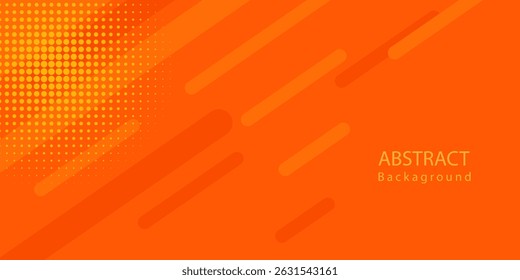 Minimal abstract orange gradient fluid background design with Halftone dots colorful. Future geometric patterns with line effect.
