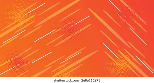 Diseño de fondo de fluido de gradiente naranja abstracto mínimo con puntos Halftone coloridos. ilustración de Vector eps 10