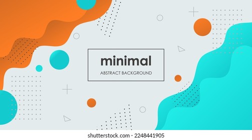 minimal abstract orange green liquid color gradient, fluid shape geometric with dots background. eps10 vector