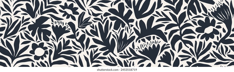 Minimal abstract organic floral shapes pattern. abstract leaf and flower pattern. 