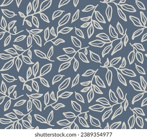 Minimal abstract organic leaves shapes seamless pattern.