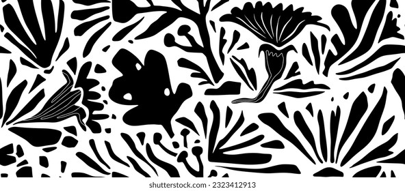  minimal abstract organic shapes pattern. Collage contemporary print. leaf pattern, leaves pattern, flower pattern,