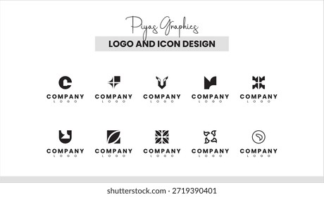 Minimal Abstract Outline Logo Icon Collection