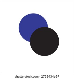 Círculos Abstractas Mínimos Que Se Superponen en Azul y Negro sobre Fondo Blanco