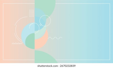 Fundo pastel abstrato mínimo com cores de gradiente e padrão de círculo geométrico para modelo de design moderno e apresentação criativa