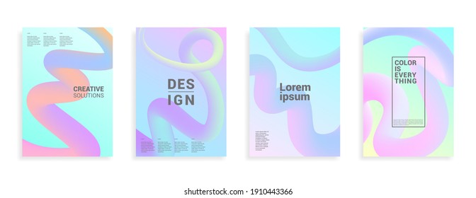 Minimal abstract pastel gradient covers. Geometric future template for flyer, poster, brochure and invitation. Minimalistic colorful cover.