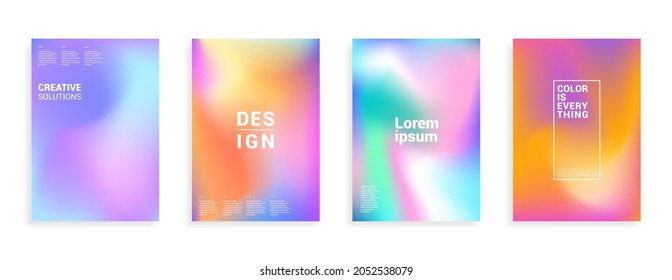 Minimal abstract pastel gradient covers. White background. Geometric future template for flyer, poster, brochure and invitation. Minimalistic colorful cover.