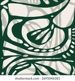 Minimales abstraktes Muster. Zeitgenössischer Collagendruck. Stilvolle Vorlage für Design. Abstraktes Kunstwerk mit Blattmuster-Kombination