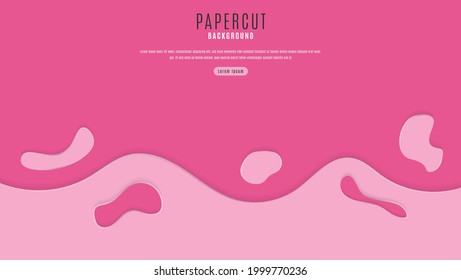 Minimal Abstract Pink Liquid Slime Papercut Style Design Background
