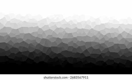 Fondo de mosaico poligonal abstracto mínimo en tonos degradados negros, blancos y grises. Diseño moderno de bajo poli adecuado para Fondos de pantalla digitales, Plantillas de Sitio web, presentaciones de negocios, carteles.
