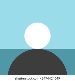 Minimal abstract portrait. Bipolar disorder, positive and negative emotion, inspiration and depression, mental health concept. Flat design. EPS 8 vector illustration, no transparency, no gradients