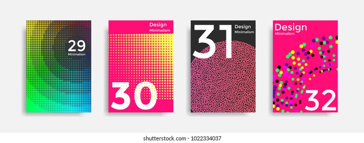 Minimal abstract posters set. Covers templates collection with graphic geometric shapes elements. Applicable for brochures, posters, covers and banners. Vector illustrations