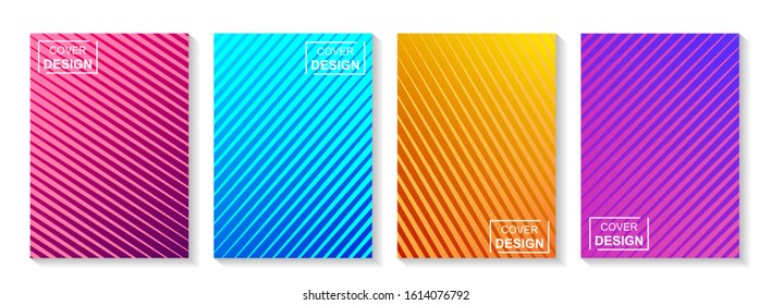 Minimal abstract posters set. Covers templates collection with graphic geometric shapes elements. Applicable for brochures, posters, covers and banners. Vector illustrations