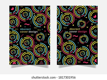 Afiches abstractos mínimos. Cubre la colección de plantillas con elementos de formas geométricas gráficas. Aplicable a folletos, carteles, portadas y banners. Ilustraciones vectoriales