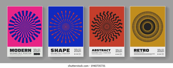 Minimal abstract posters set  Swiss Design composition and geometric shapes  Modern pattern 