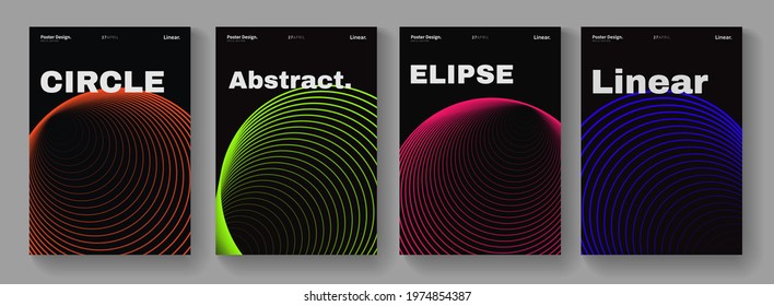 Minimal abstract posters set. Swiss Design composition with geometric shapes. Modern pattern.
