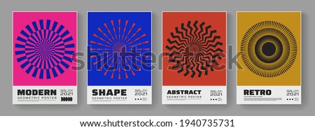 Minimal abstract posters set. Swiss Design composition with geometric shapes. Modern pattern.