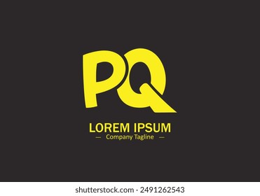 Minimal and abstract PQ or QP letter logo icon vector silhouette