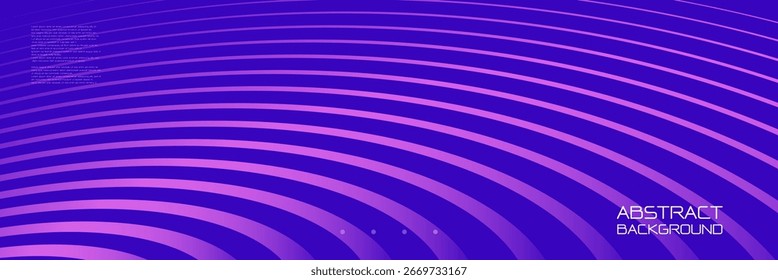 Línea curva geométrica dinámica digital púrpura Abstractas mínima en un fondo azul. Anuncios, volantes y presentaciones